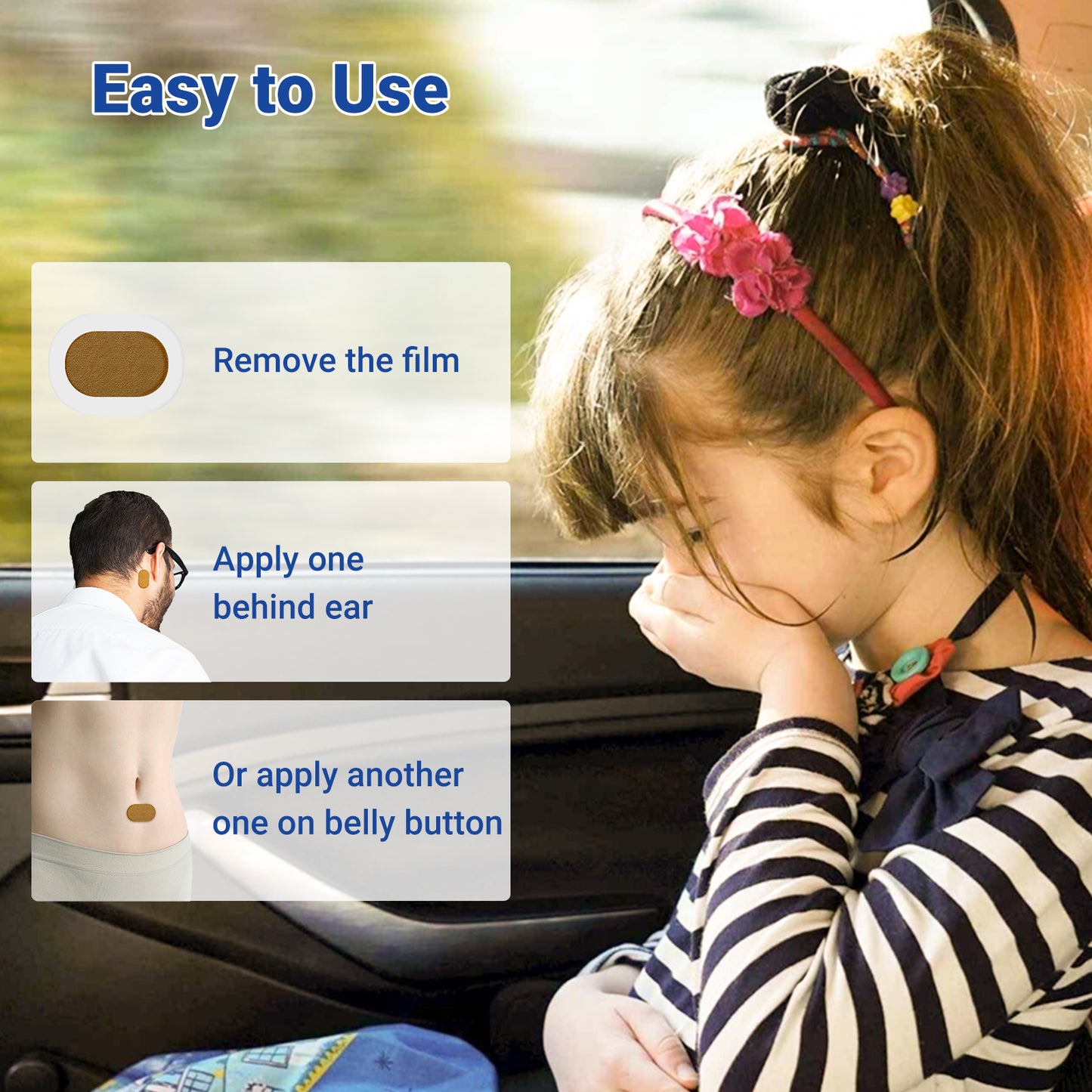 ishancare Motion Sickness Patches, Non Drowsy, 20 Count Sea Sickness Patches for Cruise Travel Essentials, Waterproof Behind Ear for Car, Airplane, Ship, Fast Acting Long Lasting 72H