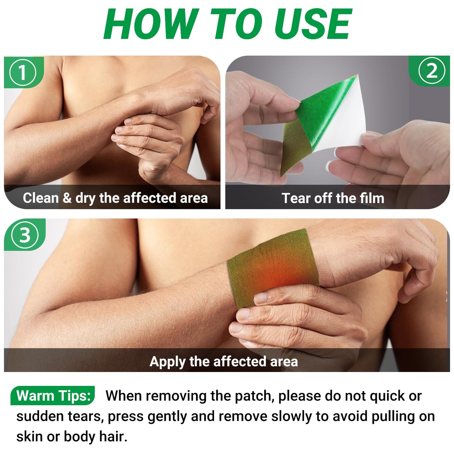 ishancare Pain Patches, 24 Count Extra Large Fast Acting Heat Patches, 8 Hour Long Lasting Deep Soothing for Joint Soreness, Back, Knee, Neck, Shoulder with Natural Warming Herbal Plaster