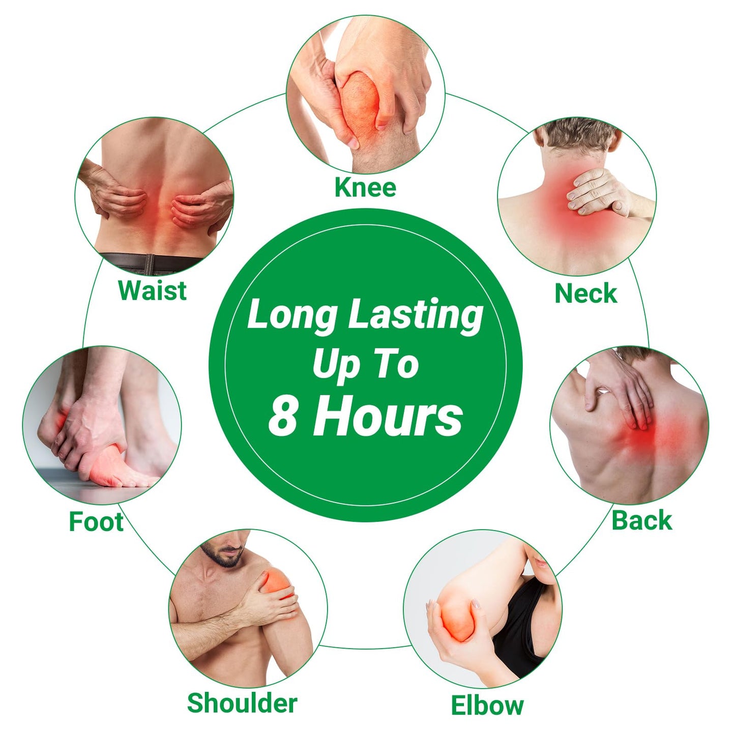 ishancare Knee Patches - 24 Count Warming Herbal Plaster Maximum Strength Heat Patches, 8 Hours Deep Heating Extra Strength Joint Soreness Soothing Patch for Knees, Back, Neck, Shoulder