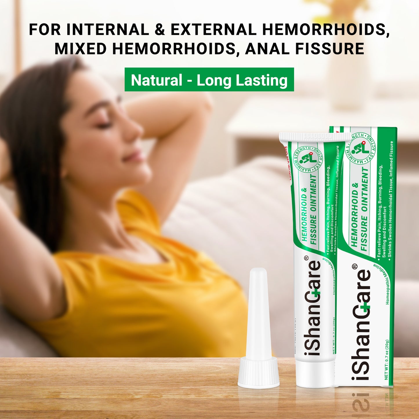 Hemorrhoid Cream, Hemorrhoid & Fissure Treatment Ointment Extra Strength, Relief Anal Pain, Itching, Bleeding, Swelling, Discomfort, Natural Herbs Fast Acting Ingredients, Contains Vitamin E
