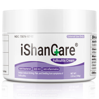 ishancare Folliculitis Treatment, Highly Effective Folliculitis Cream, Natural folliculitis for Itching, Redness, Inflammation, Ache, Burning, 3.53 Oz