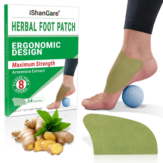 iShanCare Fußschmerzpflaster, 24 Stück Wärmepflaster Patch, 8 Stunden tiefe Linderung für Knie, Fuß, Rücken, Nacken und Schulter