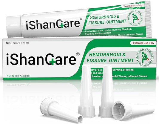 Hemorrhoid Cream, Hemorrhoid & Fissure Treatment Ointment Extra Strength, Relief Anal Pain, Itching, Bleeding, Swelling, Discomfort, Natural Herbs Fast Acting Ingredients, Contains Vitamin E