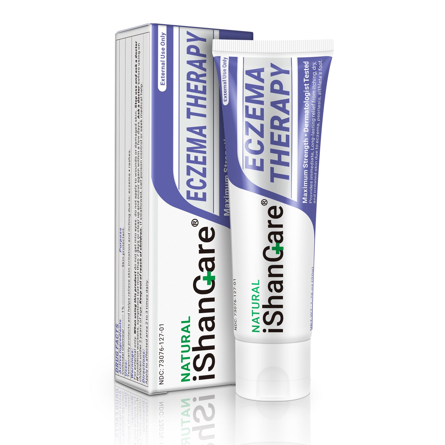 iShanCare® Eczema Cream, Maximum Strength Treatment Ointment for Psoriasis, Dermatitis, Rash, Infection, Jock Itch, Athletes Foot, Anti Itch, Relief for Redness, Irritated Skin, 1.77 Oz