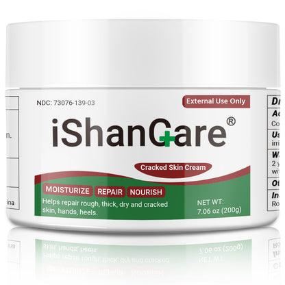 ishancare Cracked Skin Cream - Urea Intensive Repair & Moisturizing Treatment for Extremely Dry, Rough Hands and Cracked Heels - 200g Jar