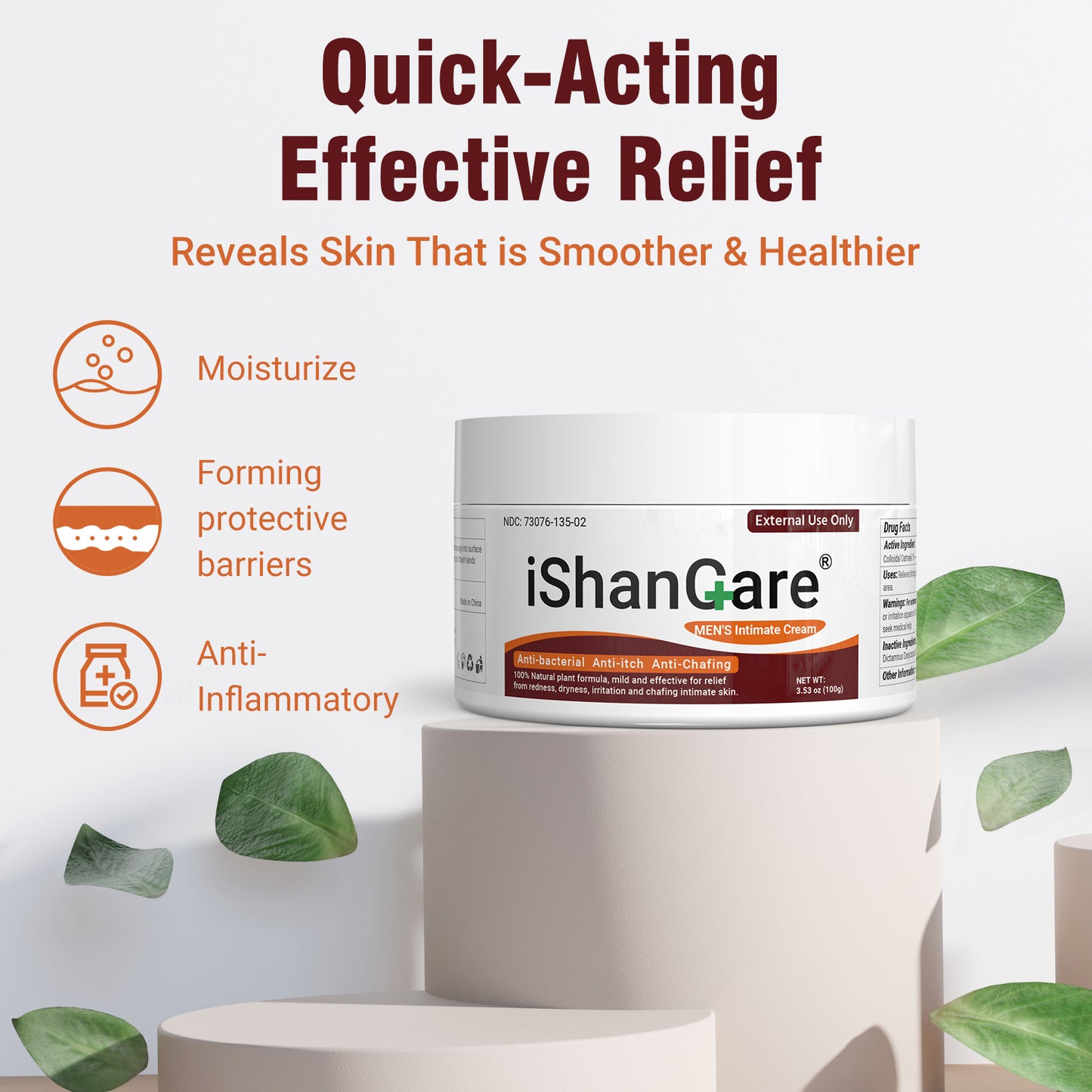 ishancare Balanitis Treatment Cream, Balanitis Relief, Organic Natural Ingredients, Soothing Skin, Itch Relief, Dryness, Redness, Irritation and Chafing - 3.53oz