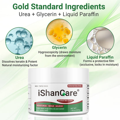 ishancare Moisturizing & Repair Cream with Urea – Intensive Treatment for Extremely Dry, Cracked Skin – Soothes Rough Hands & Heels – 200g Jar