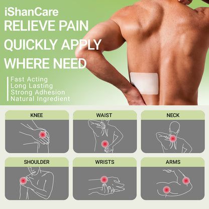 ishancare Lidocaine 4% Patches Pain Relief Maximum Strength Fast-Acting for Back Neck Shoulders, Knees, Elbows Topical Analgesic Unscented 14 Count