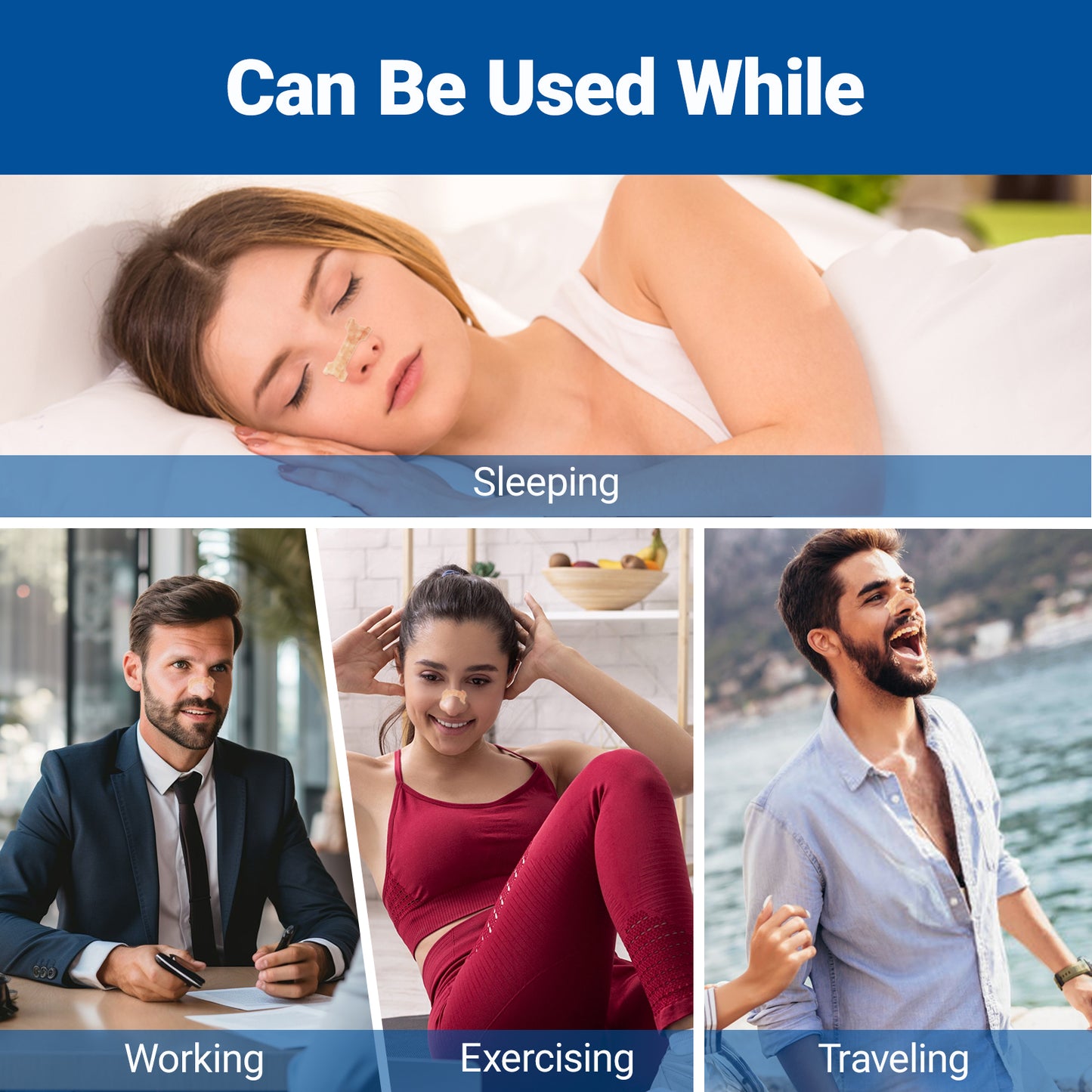 ishancare Nasal Strips for Breathing, 30 Count Sleep Nasal Strips for Snoring, Instant Tan Nose Breathing Strips for Better Sleep, Anti Snoring Nose Strips for Men & Women