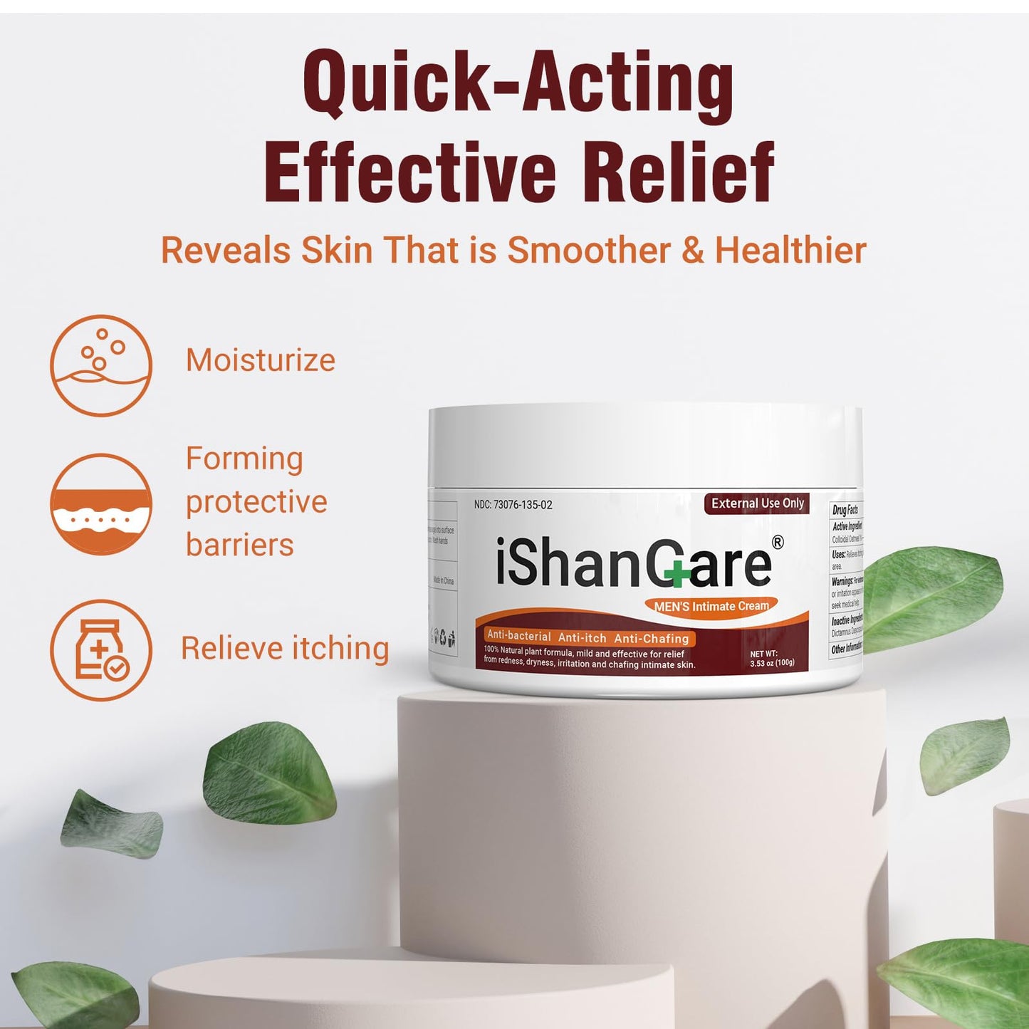 Balanitis Treatment Cream, Balanitis Relief, Organic Natural Ingredients, Soothing Skin, Itch Relief, Dryness, Redness, Irritation and Chafing - 3.53oz