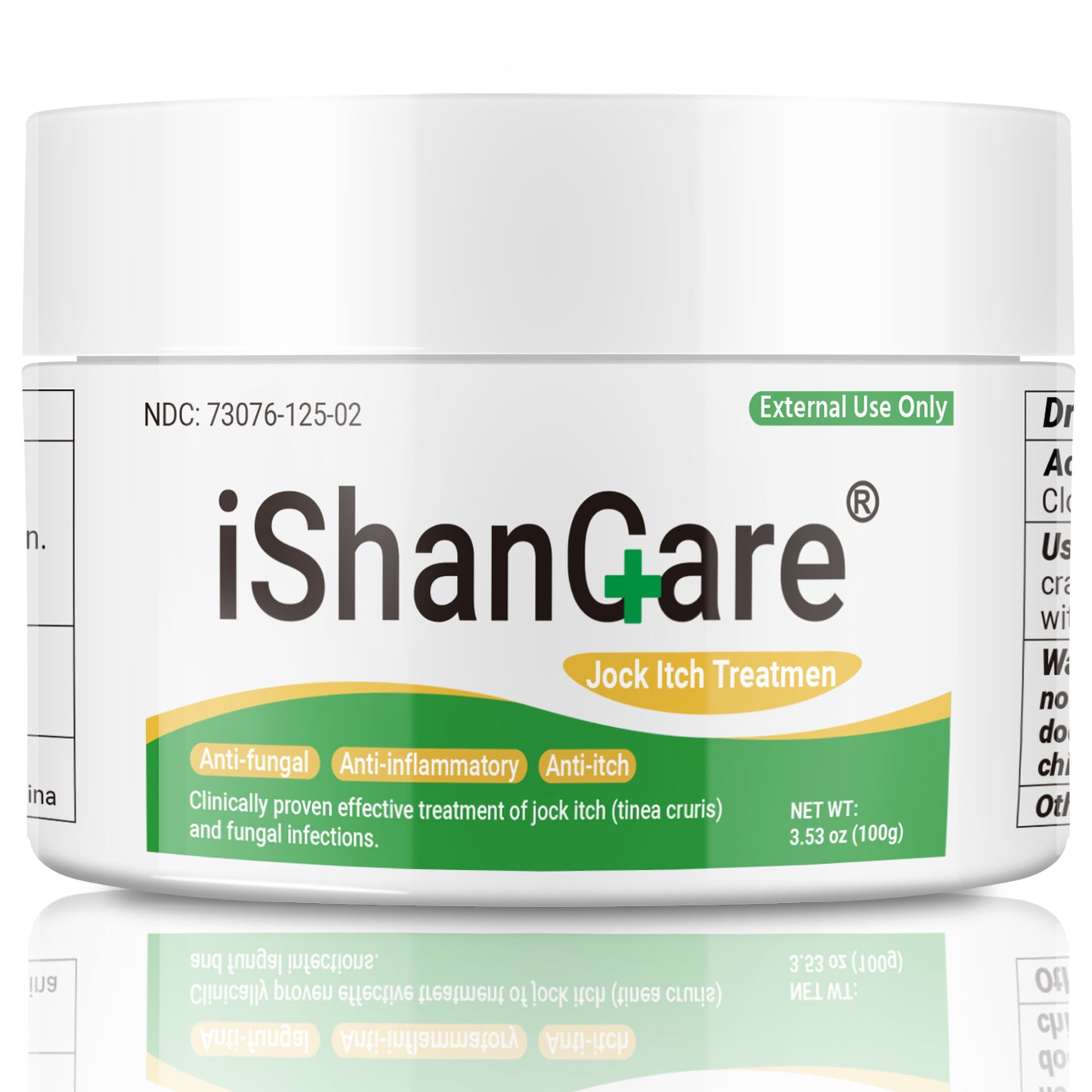 ishancare Jock Itch Cream, Extra Strength Jock Itch Treatment for Tinea Cruris, Tinea Corporis, Natural Relieves Itching, Burning, Chafing and Scaling, 3.53 OZ