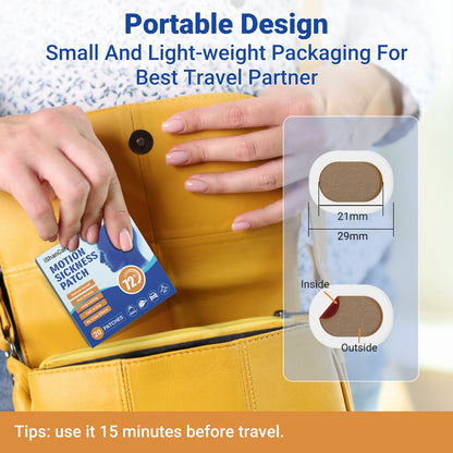 ishancare Motion Sickness Patches, Non Drowsy, 20 Count Sea Sickness Patches for Cruise Travel Essentials, Waterproof Behind Ear for Car, Airplane, Ship, Fast Acting Long Lasting 72H