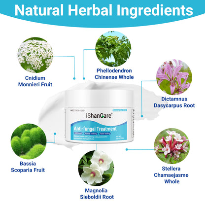 ishancare Antifungal Cream, All Natural Herbal Anti Fungal Skin Cream for Athlete's Foot, Jock Itch, Ringworm, Tinea Versicolor, Fungal Infection, 3.53 OZ