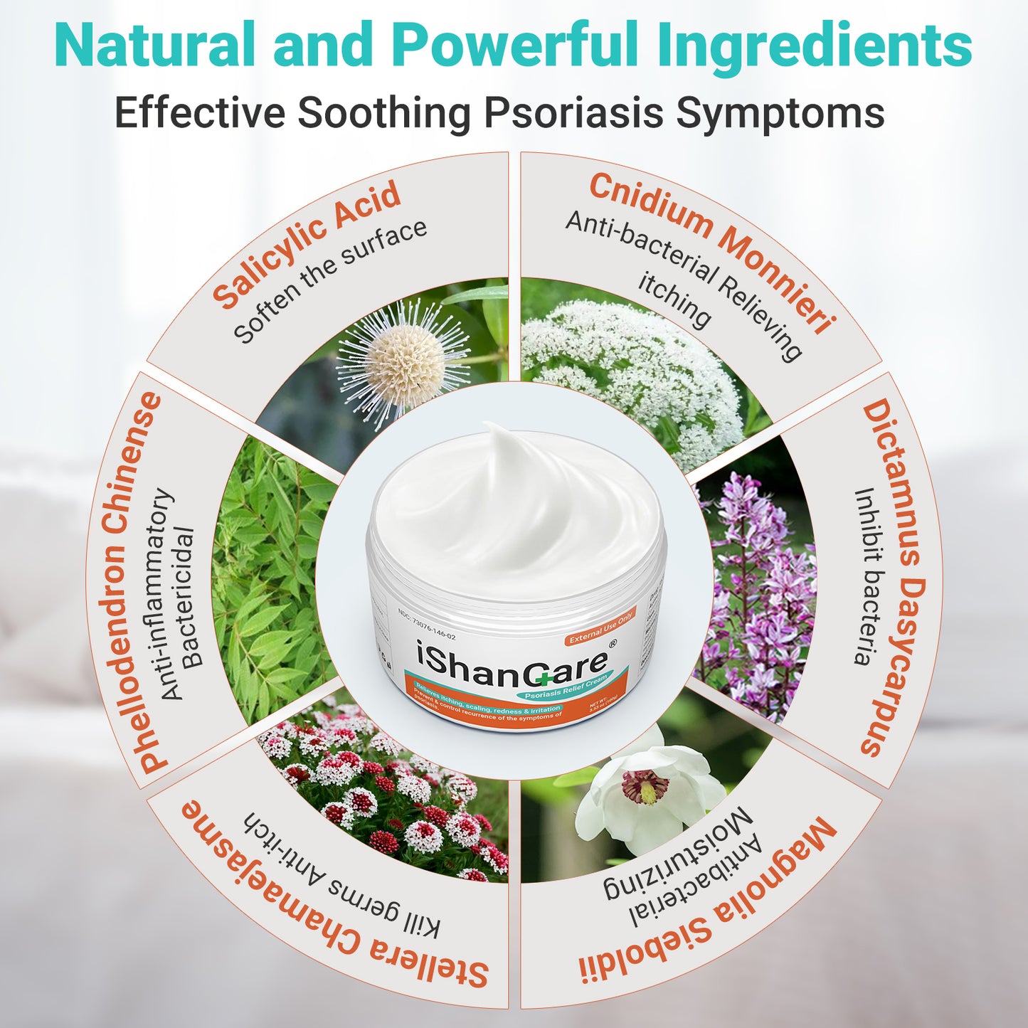 ishancare Psoriasis Cream, Potent Moisturizing Treatment Ointment for Psoriasis, Dermatitis & Rashes, Relief from Itching, Redness, Flaking & Scaling, Quick-Acting Soothing Cream for Dry Skin 3.53oz