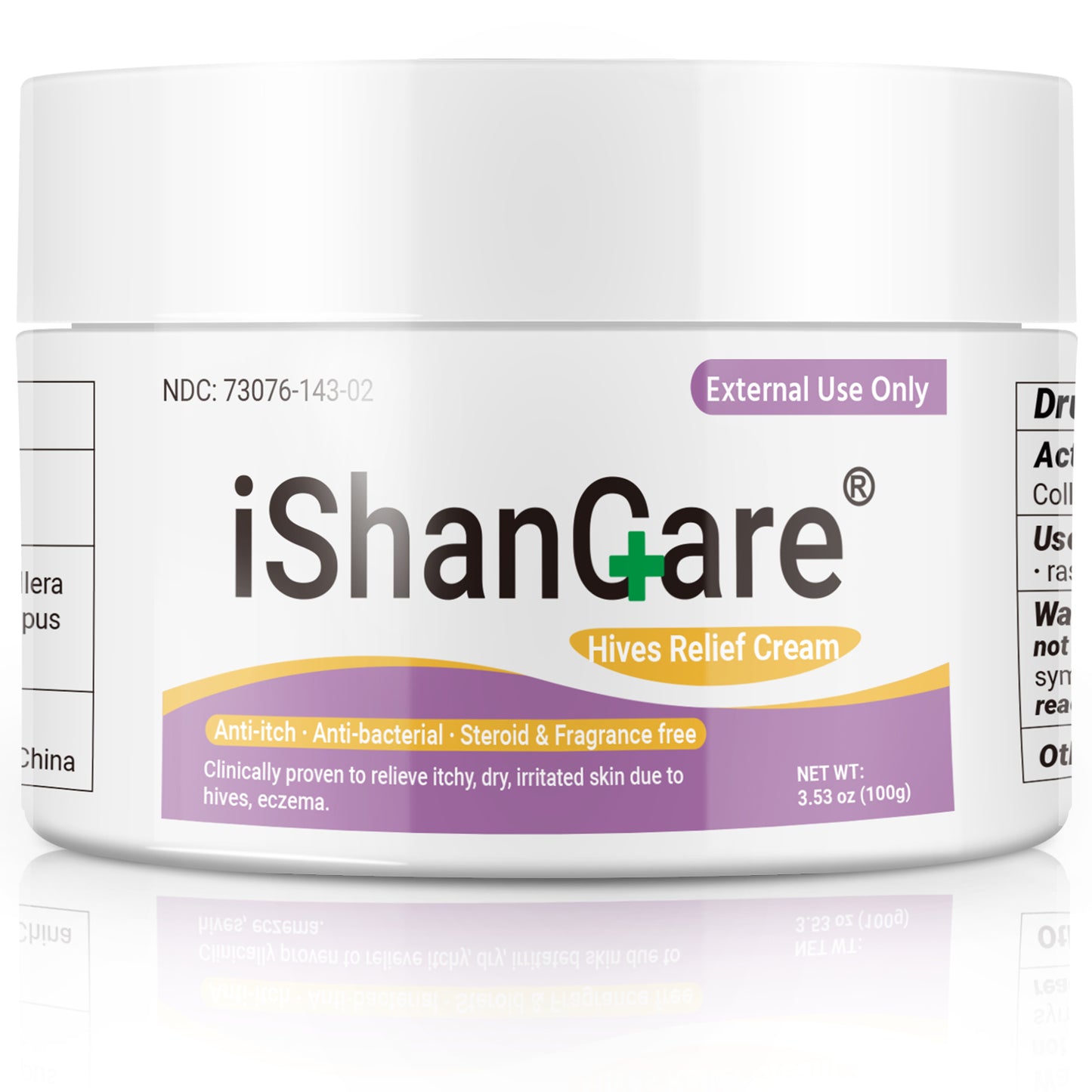 ishancare Urticaria Cream, Fast Acting Relief of Hives, Allergic Rashes, Itchy Skin, Redness, Swelling, Anti Fungal Hives Cream with All Natural Herbal Ingredients, 3.53 Oz