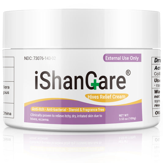 ishancare Urticaria Cream, Fast Acting Relief of Hives, Allergic Rashes, Itchy Skin, Redness, Swelling, Anti Fungal Hives Cream with All Natural Herbal Ingredients, 3.53 Oz