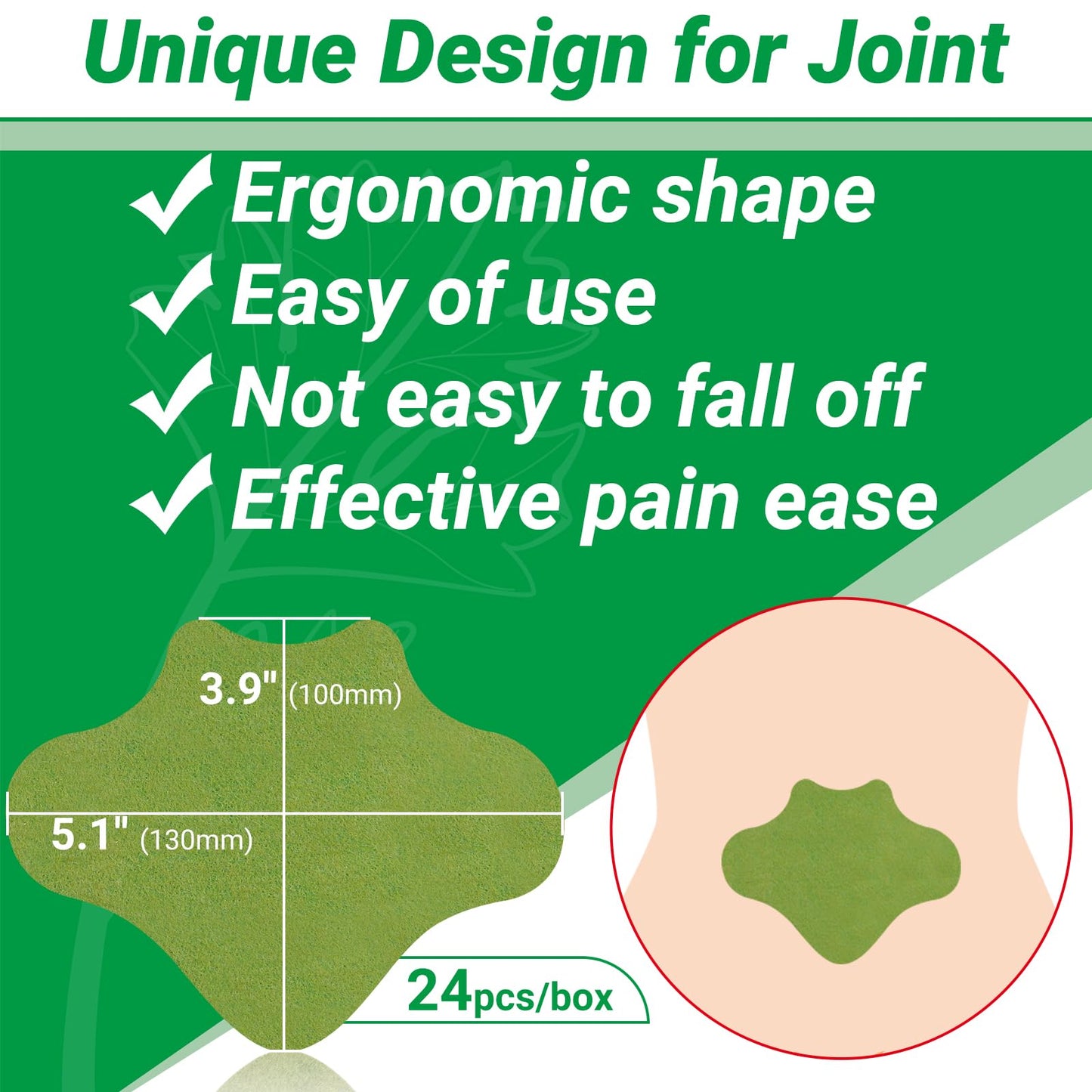 ishancare Back Pain Relief Patches, 24Pcs Natural Warming Herbal Plaster Heat Patches, 8 Hours Deep Heating Extra Strength Joint Pain Relieving Patch for Back, Neck, Knee, Shoulder