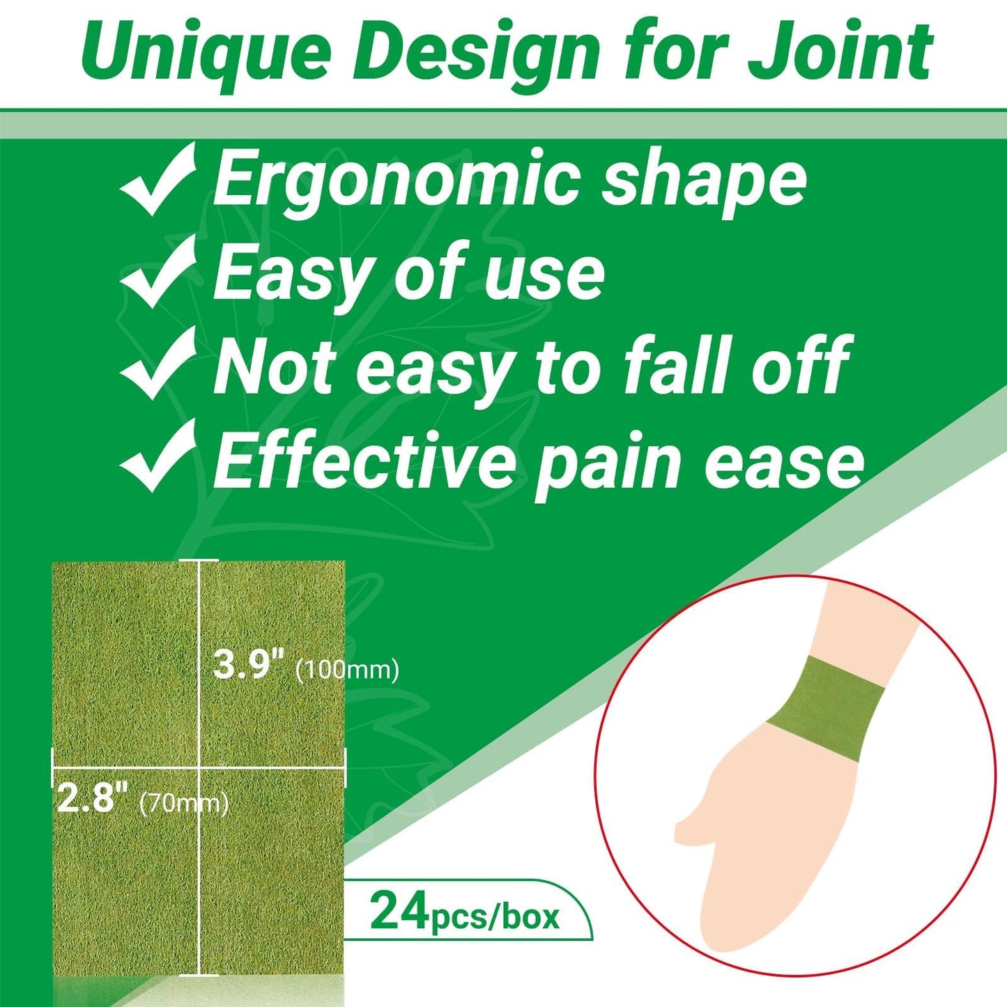 ishancare Pain Relief Patches, 24Pcs Natural Warming Herbal Plaster Heat Patches, 8 Hours Deep Heating Extra Strength Joint Pain Relieving Patch for Joint, Knee, Back, Neck, Shoulder