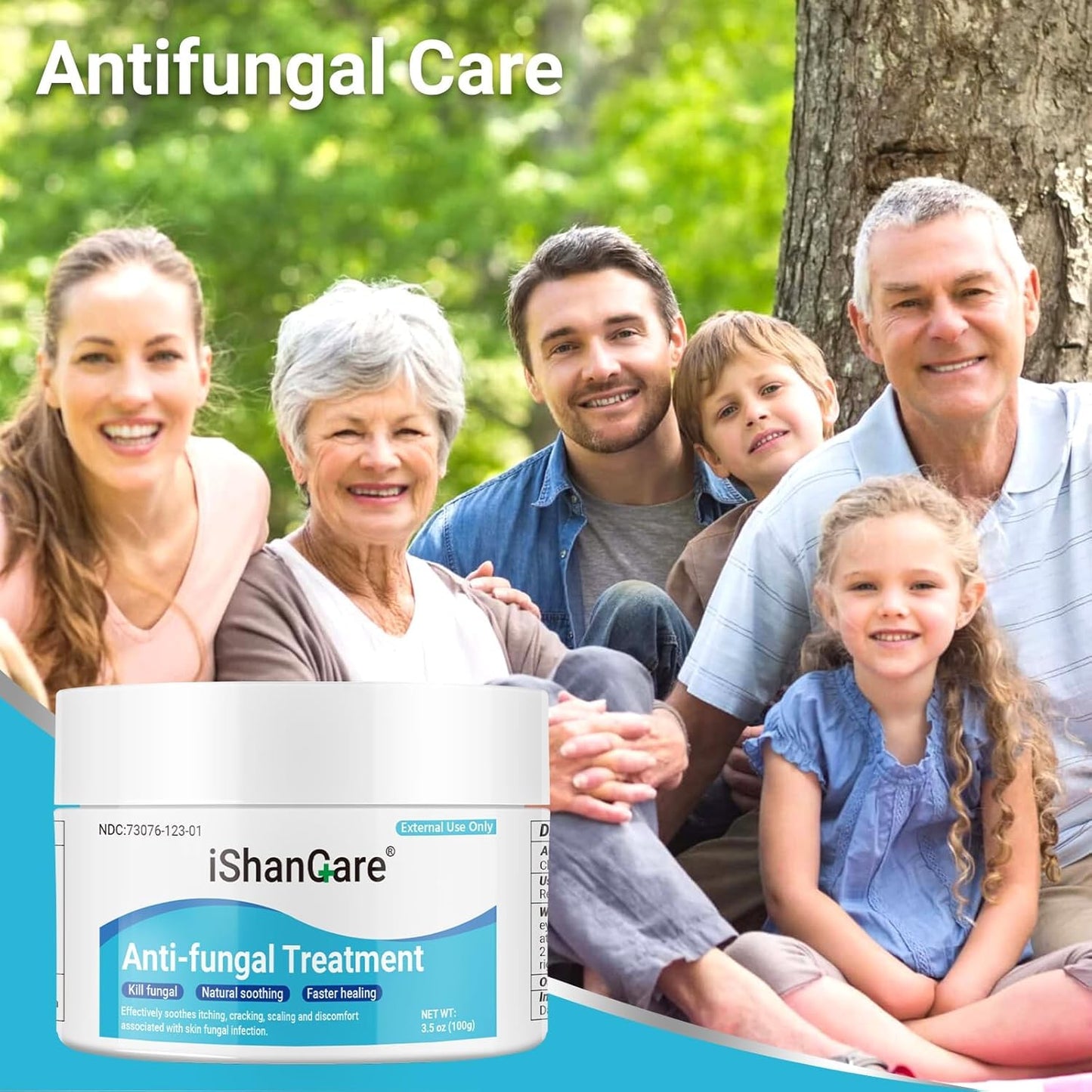Anti-Pilz-Creme, alle natürlichen pflanzlichen Anti-Pilz-Hautcreme für Fuß des Athleten, Jock Itch, Ringworm, Tinea Versicolor, Hefe-Infektion, 3.53 OZ