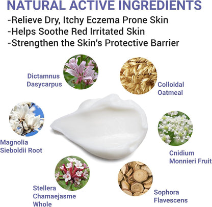 Ekzem-Creme, Ekzem-anfällige Haut beruhigende & feuchtigkeitsspendende Behandlung Salbe für den ganzen Körper Ausschlag, Psoriasis, Dermatitis, Urtikaria, Rötung, Juckreiz, Trockenheit, Krustenbildung