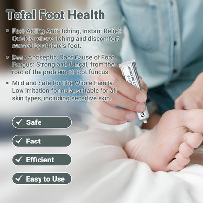 ishancare Extra Strength Antifungal Foot Cream (0.7oz) - Natural Herbal Treatment for Athlete's Foot - Relieves Itching, Burning, Cracking & Fungal Infections