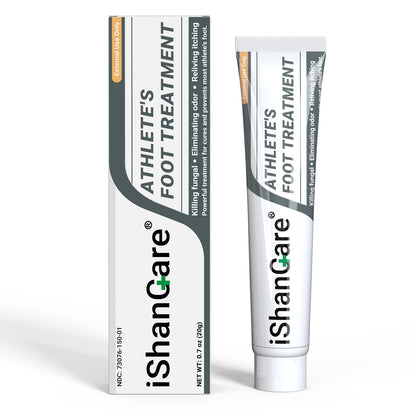 ishancare Extra Strength Antifungal Foot Cream (0.7oz) - Natural Herbal Treatment for Athlete's Foot - Relieves Itching, Burning, Cracking & Fungal Infections