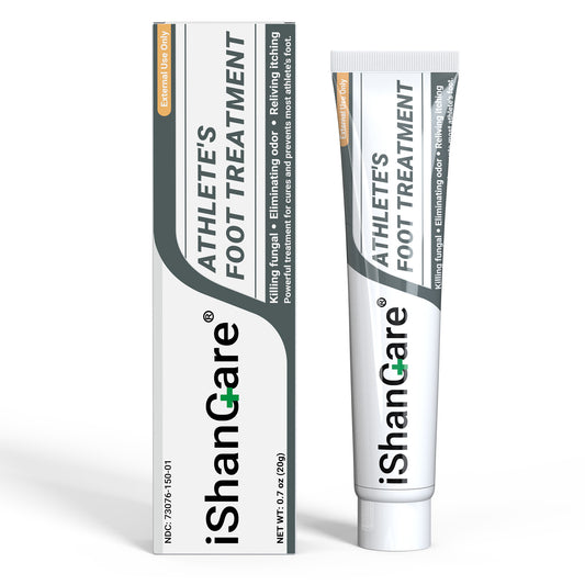 ishancare Extra Strength Antifungal Foot Cream (0.7oz) - Natural Herbal Treatment for Athlete's Foot - Relieves Itching, Burning, Cracking & Fungal Infections