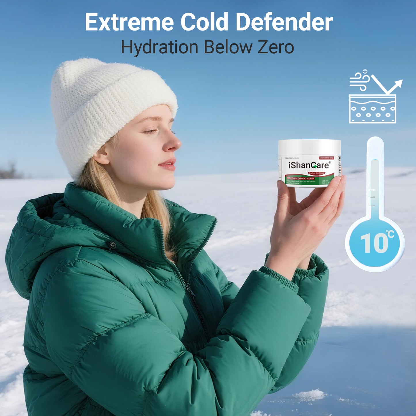 ishancare Cracked Skin Cream - Urea Intensive Repair & Moisturizing Treatment for Extremely Dry, Rough Hands and Cracked Heels - 200g Jar