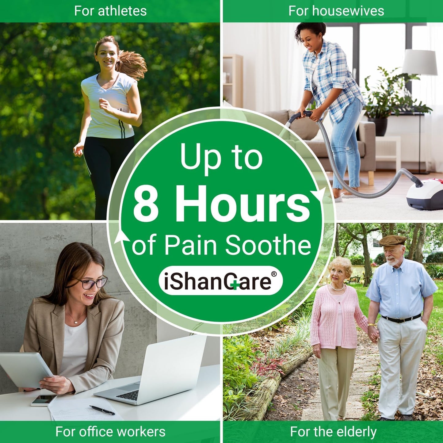 ishancare Pain Relief Patches, 24Pcs Natural Warming Herbal Plaster Heat Patches, 8 Hours Deep Heating Extra Strength Joint Pain Relieving Patch for Joint, Knee, Back, Neck, Shoulder