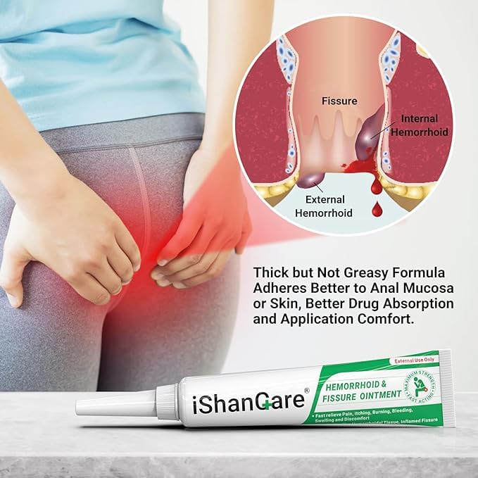 Hemorrhoid Cream, Hemorrhoid & Fissure Treatment Ointment Extra Strength, Relief Anal Pain, Itching, Bleeding, Swelling, Discomfort, Natural Herbs Fast Acting Ingredients, Contains Vitamin E