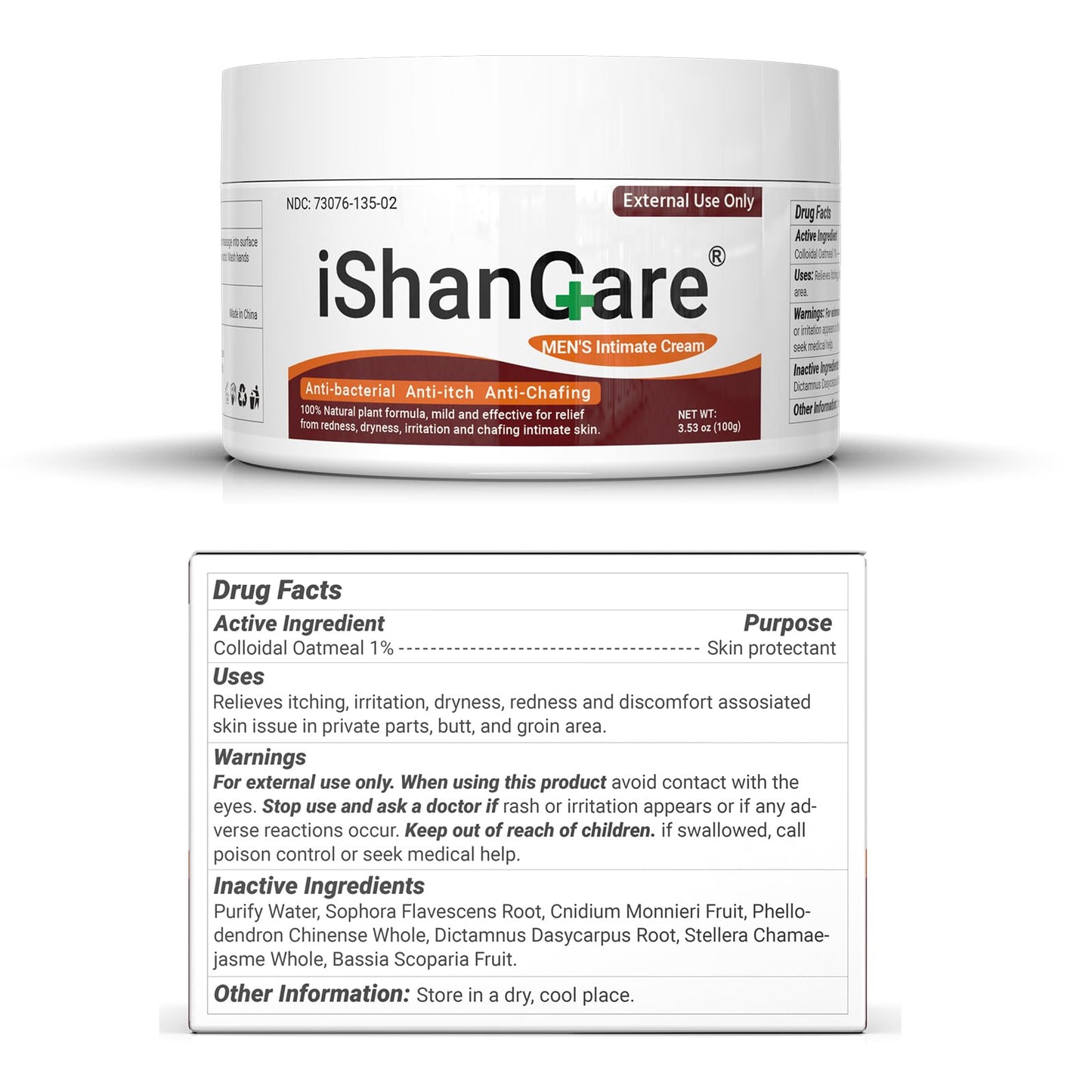 Balanitis Treatment Cream, Balanitis Relief, Organic Natural Ingredients, Soothing Skin, Itch Relief, Dryness, Redness, Irritation and Chafing - 3.53oz