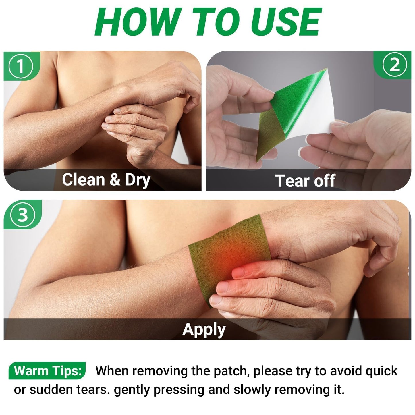 ishancare Pain Relief Patches, 24Pcs Natural Warming Herbal Plaster Heat Patches, 8 Hours Deep Heating Extra Strength Joint Pain Relieving Patch for Joint, Knee, Back, Neck, Shoulder