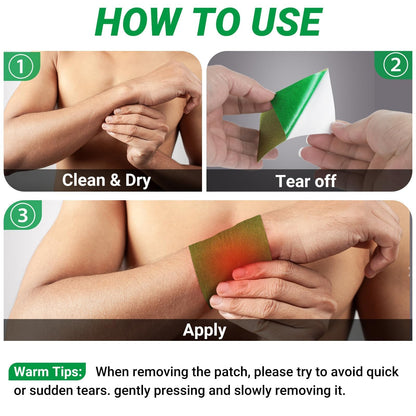 ishancare Pain Relief Patches, 24Pcs Natural Warming Herbal Plaster Heat Patches, 8 Hours Deep Heating Extra Strength Joint Pain Relieving Patch for Joint, Knee, Back, Neck, Shoulder