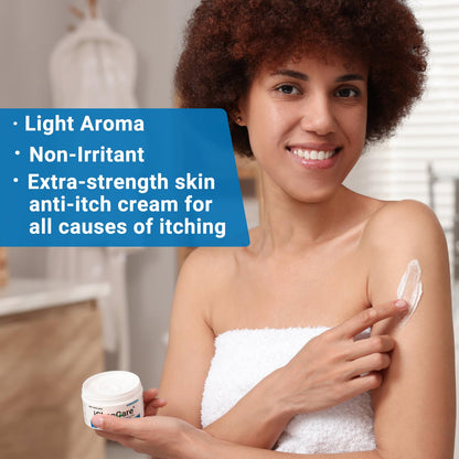 Anti Itch Cream Extra Strength, Oatmeal Soothing Skin Itch Relief Ointment for Rash, Dermatitis, Eczema, Psoriasis, Hives, Sun, Bug&Mosquito Bites, Poison Ivy, Large Can 3.5 oz