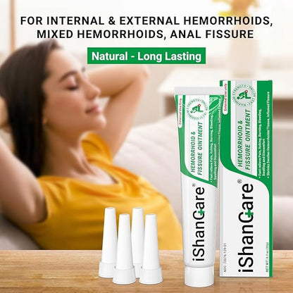 Hemorrhoid Cream, Hemorrhoid & Fissure Treatment Ointment Extra Strength, Relief Anal Pain, Itching, Bleeding, Swelling, Discomfort, Natural Herbs Fast Acting Ingredients, Contains Vitamin E