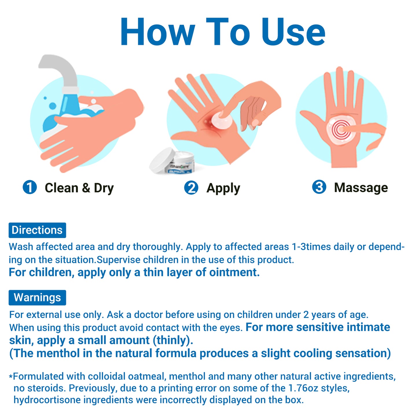 ishancare Anti Itch Cream Extra Strength, Oatmeal Soothing Skin Itch Relief Ointment for Rash, Dermatitis, Eczema, Psoriasis, Hives, Sun, Bites, Poison Ivy, Large Can 3.5 oz