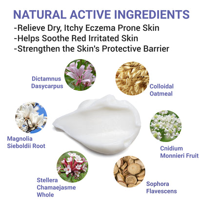 Eczema Cream, Eczema-Prone Skin Soothing & Moisturizing Treatment Ointment for Full Body Rash, Psoriasis, Dermatitis, Urticaria, Redness, Itching, Dryness, Crusting, Peeling, Acne, Pimples, Blisters