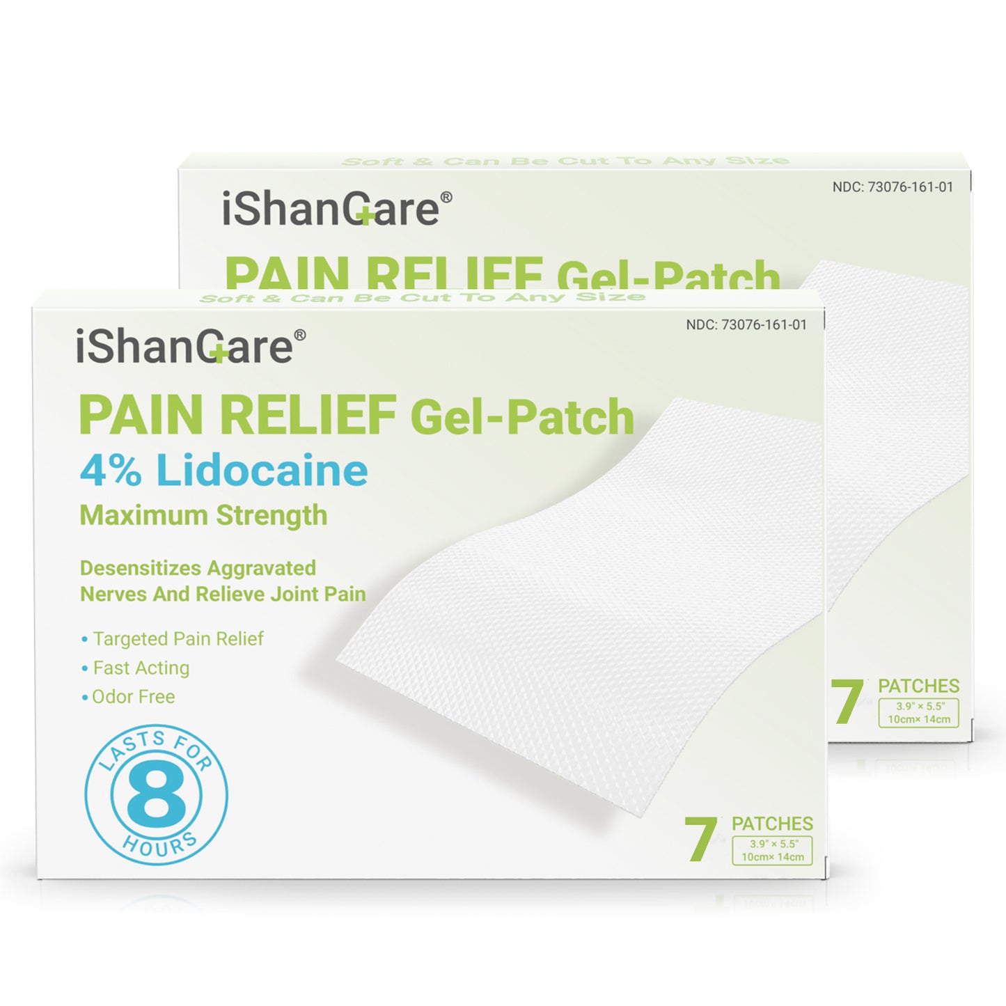 ishancare Lidocaine 4% Patches Pain Relief Maximum Strength Fast-Acting for Back Neck Shoulders, Knees, Elbows Topical Analgesic Unscented 14 Count