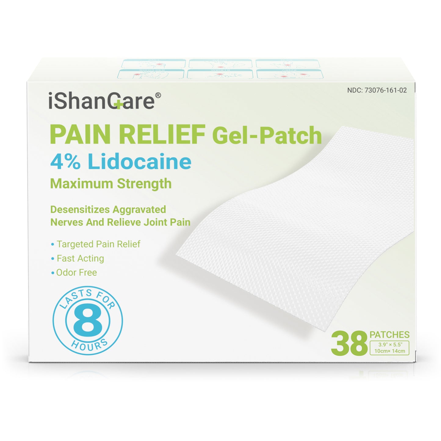 ishancare Lidocaine 4% Patches Pain Relief Maximum Strength Fast-Acting for Back Neck Shoulders, Knees, Elbows Topical Analgesic Unscented 38 Count
