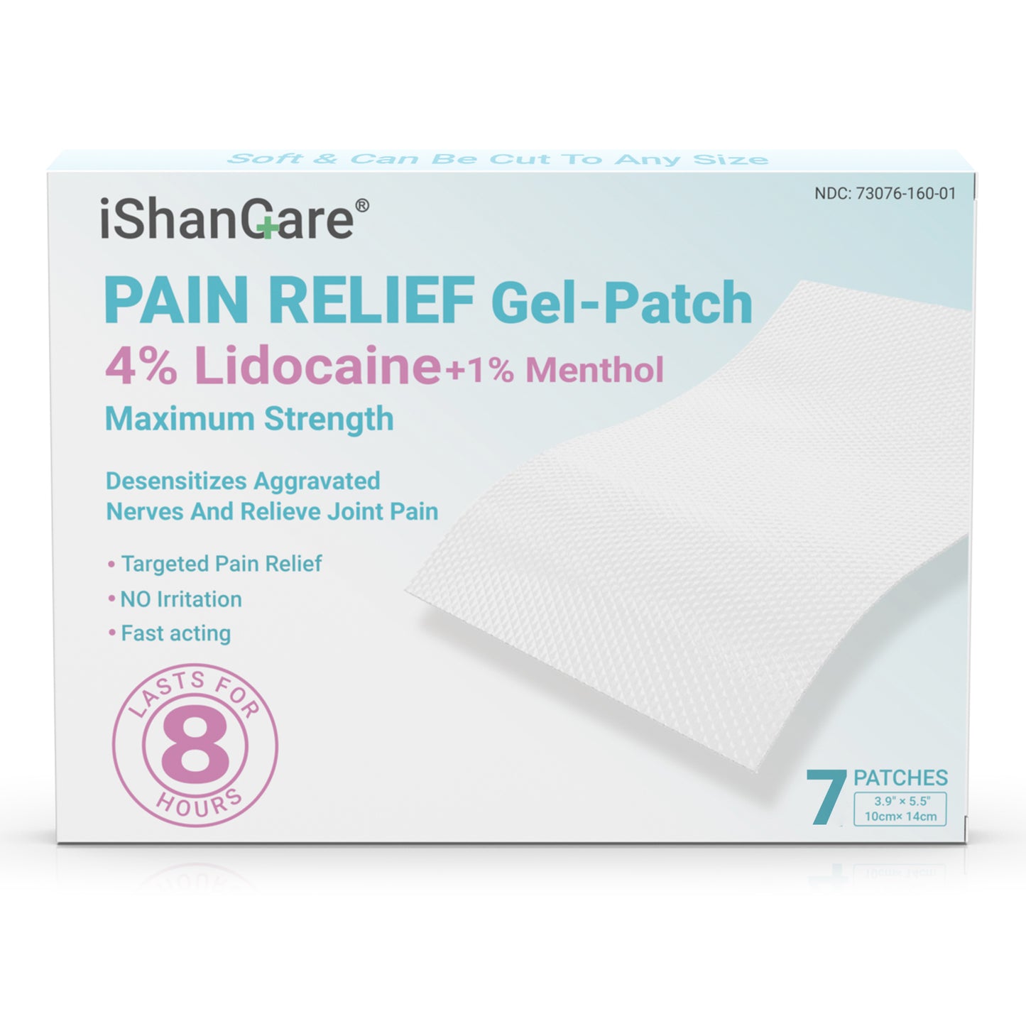 ishancare Lidocaine 4% + Menthol 1% Patches 7 Count Fast Acting Maximum Strength Back Neck, Shoulders, Knees, Elbows Pain Relief - Temporary Nerve & Joint Pain Solution