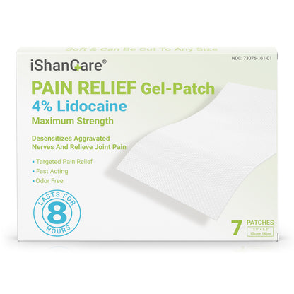 ishancare Lidocaine 4% Patches Pain Relief Maximum Strength Fast-Acting for Back Neck Shoulders, Knees, Elbows Topical Analgesic Unscented 7 Count