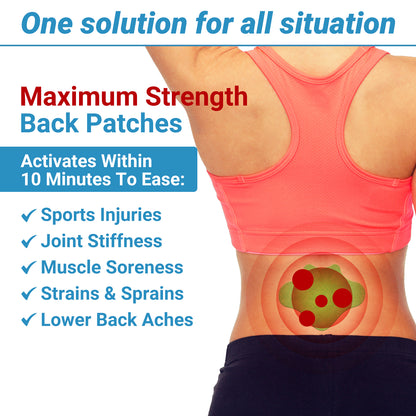 iShanCare Pflaster zur Linderung von Rückenschmerzen, 16 Stück, einzeln verpackt, natürliches Kräuter-Wärmepflaster, 8 Stunden tiefe Wärmelinderung für Rücken, Nacken, Knie, Schulter