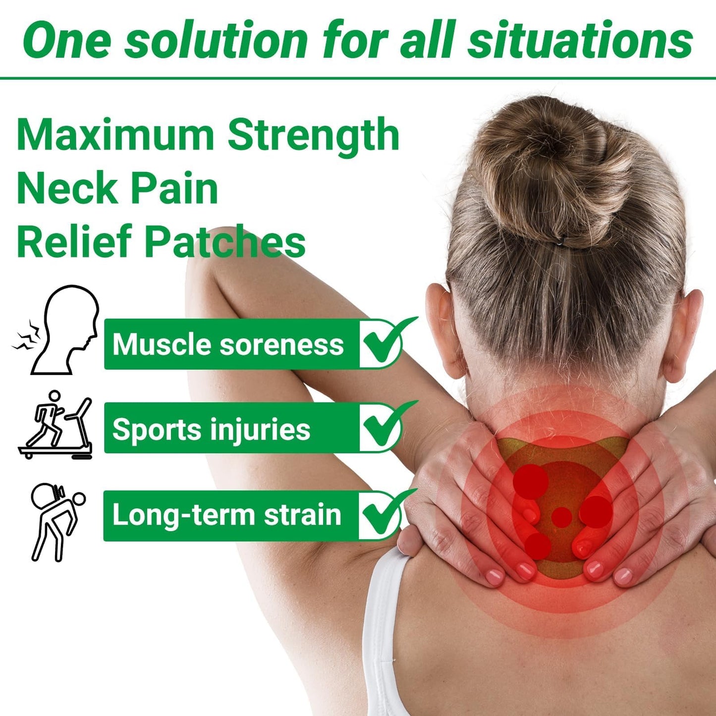 ishancare Neck Pain Relief Patches, 24Pcs Natural Warming Herbal Plaster Heat Patches, 8 Hours Deep Heating Extra Strength Joint Pain Relieving Patch for Neck, Knee, Back, Shoulder