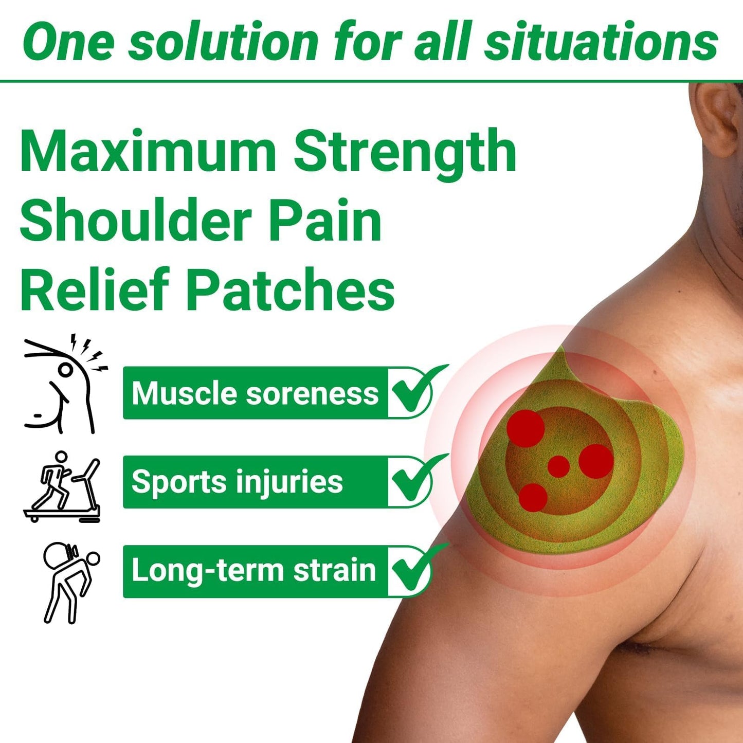 ishancare Shoulder Patches - 24 Count Warming Herbal Plaster Maximum Strength Heat Patches, 8 Hours Deep Heating Extra Strength Joint Patch of Shoulder, Knee, Back, Neck