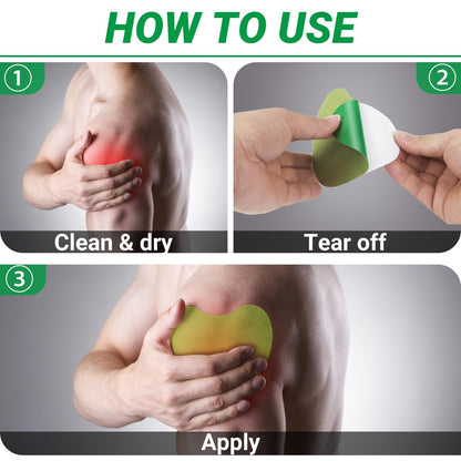 ishancare Shoulder Patches - 24 Count Warming Herbal Plaster Maximum Strength Heat Patches, 8 Hours Deep Heating Extra Strength Joint Patch of Shoulder, Knee, Back, Neck