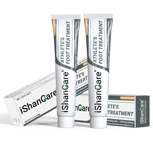 ishancare Foot Cream for Athlete‘s Foot - Extra Strength Antifungal Treatment, Relieves Itching, Burning, Cracking Fast with Natural Herbs (1.41oz)