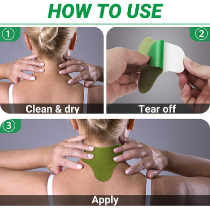 ishancare Neck Pain Relief Patches, 24Pcs Natural Warming Herbal Plaster Heat Patches, 8 Hours Deep Heating Extra Strength Joint Pain Relieving Patch for Neck, Knee, Back, Shoulder