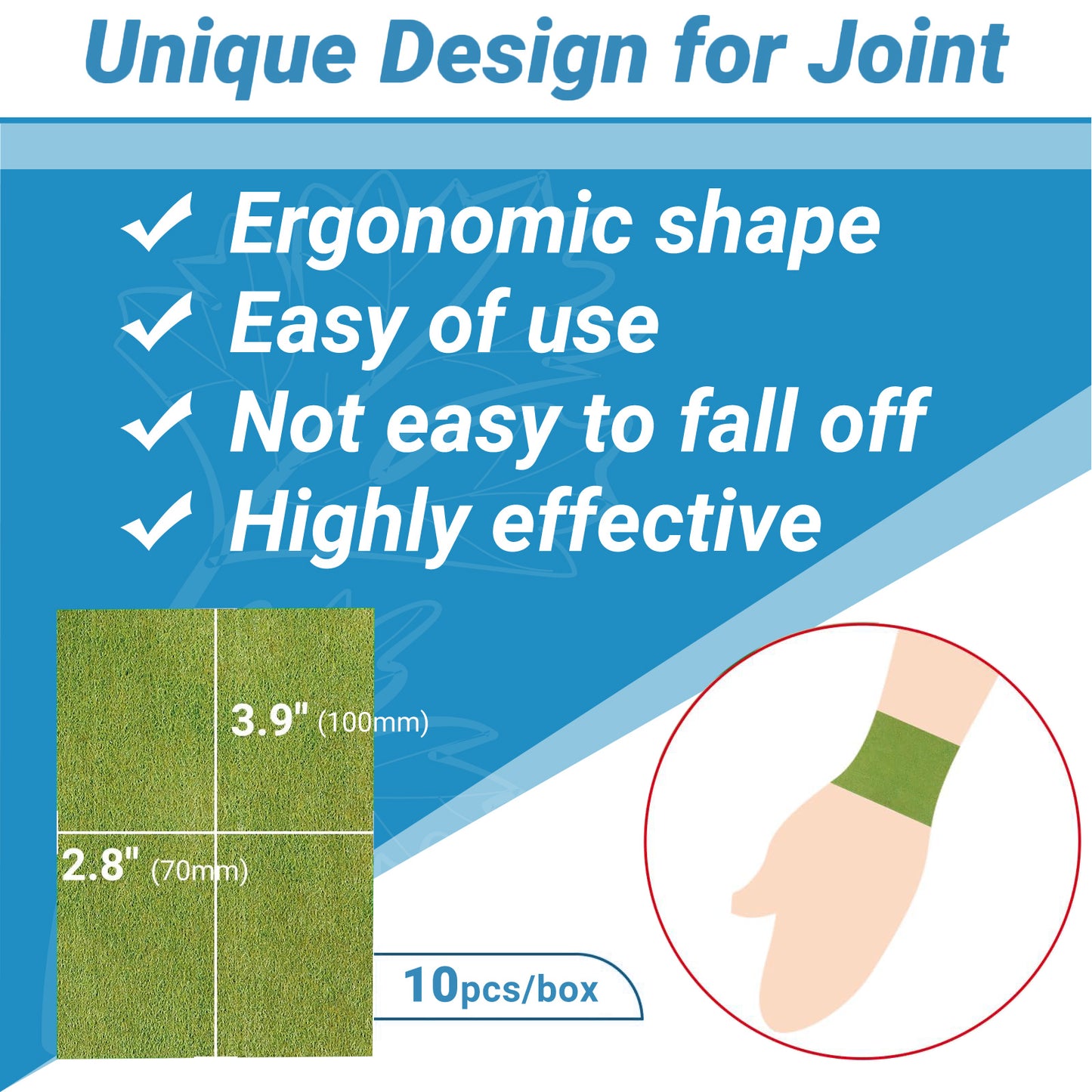 ishancare Pain Patches, 10 Count Single Individually Packaged Heat Patches, 8 Hour Maximum Strength Joint Hot Patches, Fast Acting Natural Herbal Soothing for Knee, Back, Neck, Shoulder