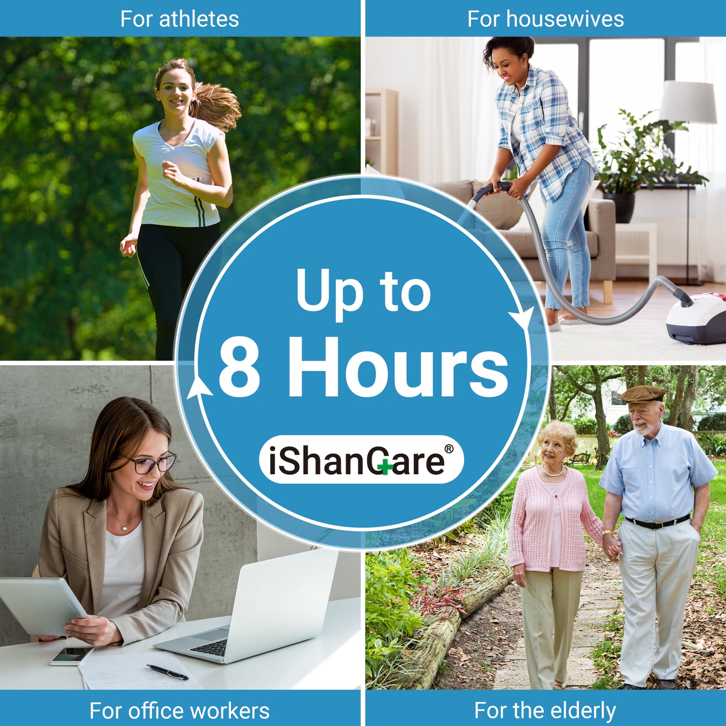 iShanCare Pflaster zur Linderung von Rückenschmerzen, 16 Stück, einzeln verpackt, natürliches Kräuter-Wärmepflaster, 8 Stunden tiefe Wärmelinderung für Rücken, Nacken, Knie, Schulter