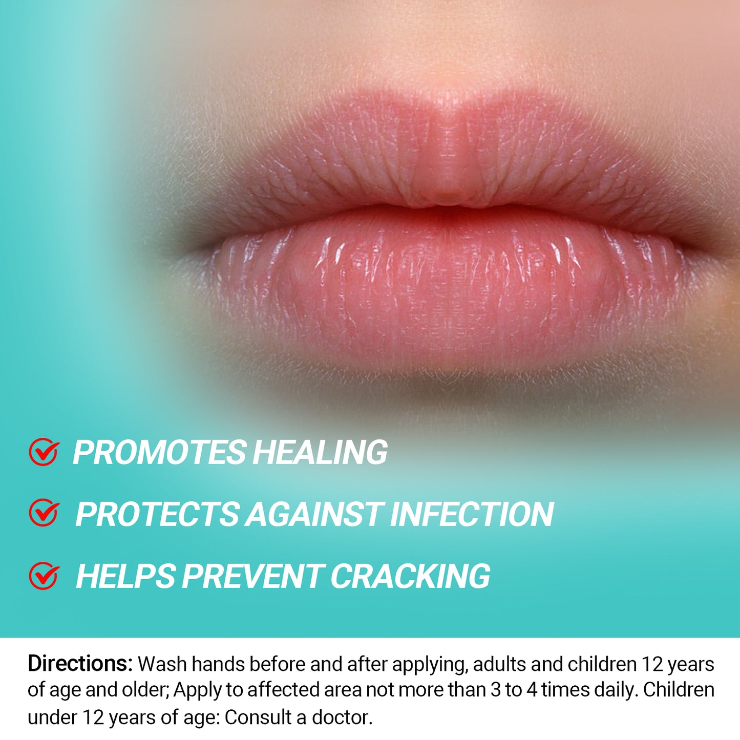 Creme zur Behandlung von Lippenherpes, schnelle Linderung, beruhigende Feuchtigkeit, handliche und hypoallergene Formel für gesunde Lippen, 10g